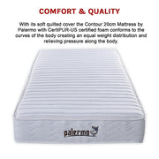 Contour Encased Coil Single Mattress - Hybrid Support with CertiPUR-US Certified Foam Comfort Layers V63-818723