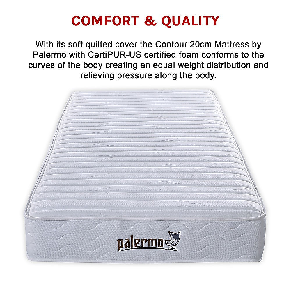 Contour Encased Coil Single Mattress - Hybrid Support with CertiPUR-US Certified Foam Comfort Layers V63-818723