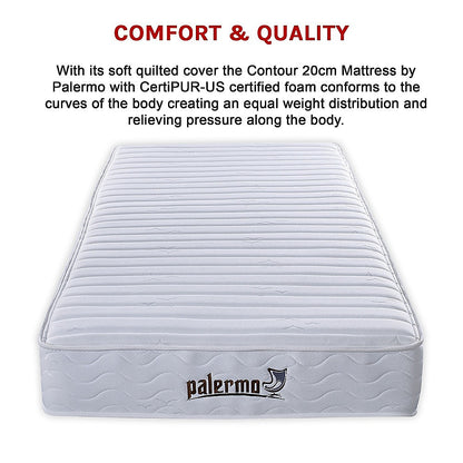 Contour Encased Coil Single Mattress - Hybrid Support with CertiPUR-US Certified Foam Comfort Layers V63-818723