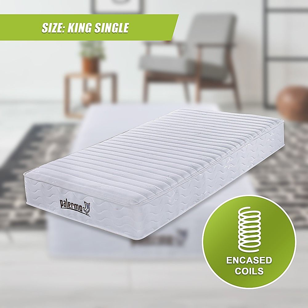 Contour Encased Coil King Single Mattress - Hybrid Support with CertiPUR-US Certified Foam Comfort Layers V63-818733