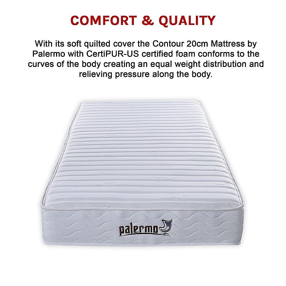 Contour Encased Coil King Single Mattress - Hybrid Support with CertiPUR-US Certified Foam Comfort Layers V63-818733