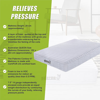 Contour Encased Coil Queen Mattress - Hybrid Support with CertiPUR-US Certified Foam Comfort Layers V63-818753