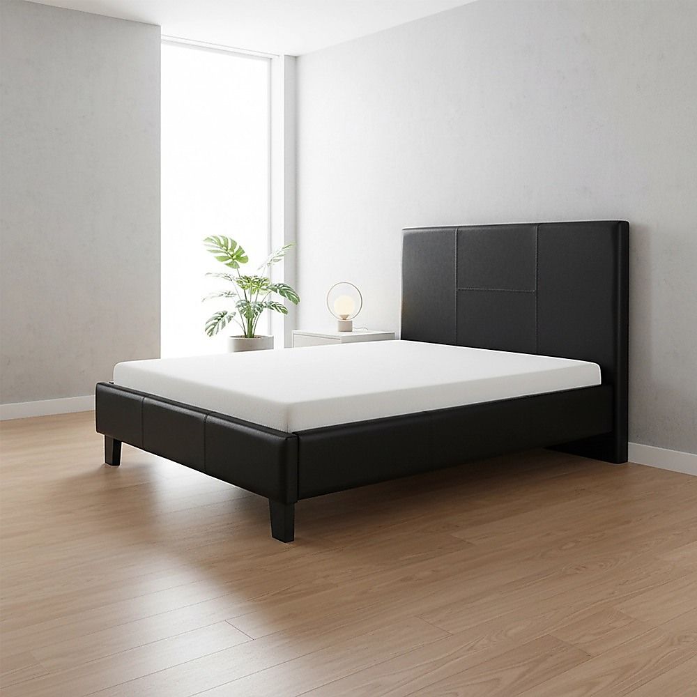 King Single PU Leather Bed Frame Black V63-819103
