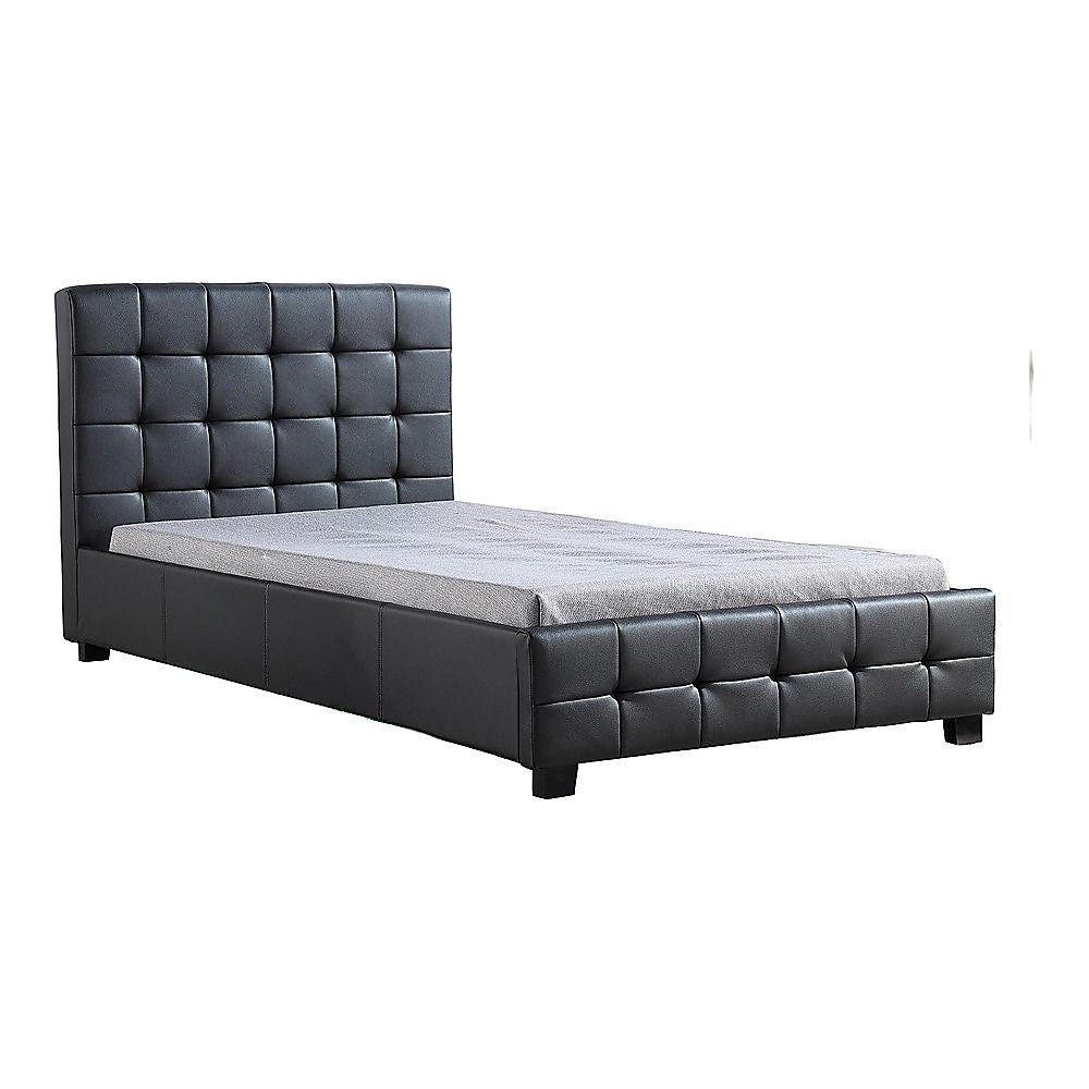 King Single PU Leather Deluxe Bed Frame Black V63-819113