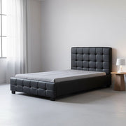 King Single PU Leather Deluxe Bed Frame Black V63-819113