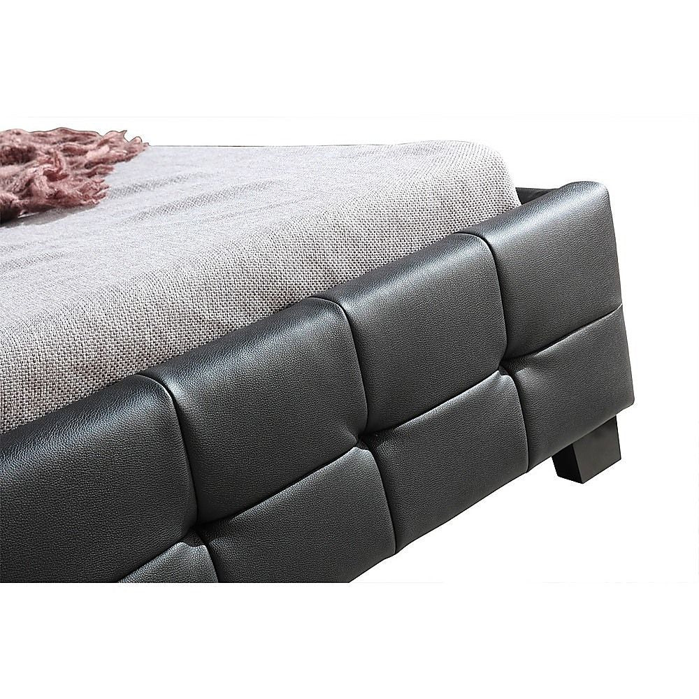 King Single PU Leather Deluxe Bed Frame Black V63-819113