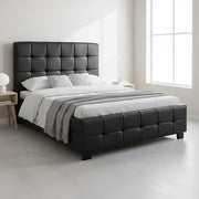 King Single PU Leather Deluxe Bed Frame Black V63-819113