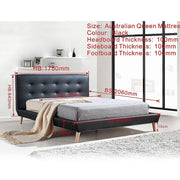 Queen PU Leather Deluxe Bed Frame Black V63-819133