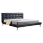 King PU Leather Deluxe Bed Frame Black