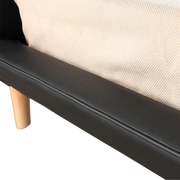 King PU Leather Deluxe Bed Frame Black