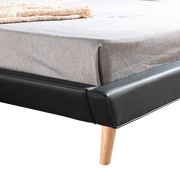 King PU Leather Deluxe Bed Frame Black