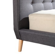 Queen Linen Fabric Deluxe Bed Frame Grey V63-819173