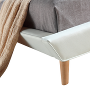 Queen PU Leather Deluxe Bed Frame White V63-819183