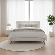 Queen PU Leather Deluxe Bed Frame White V63-819183
