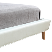 Queen PU Leather Deluxe Bed Frame White V63-819183