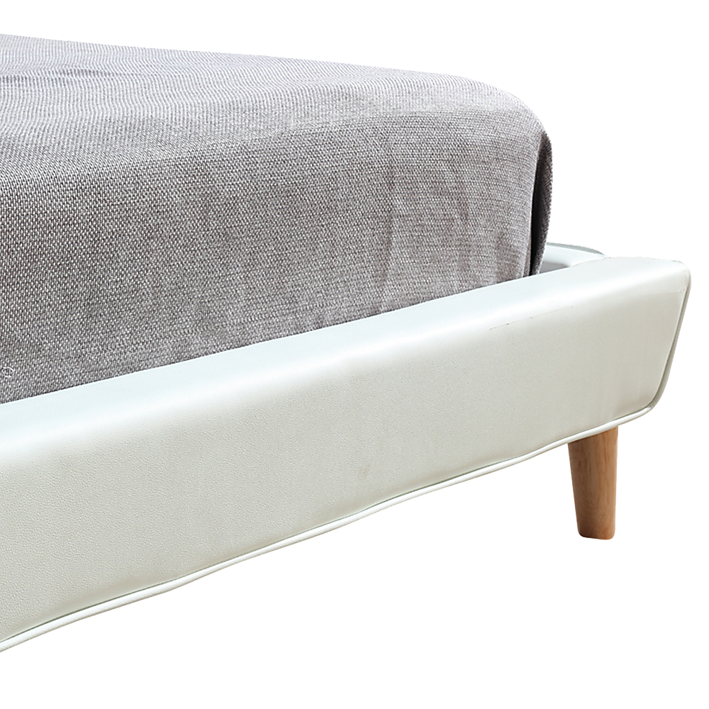 Queen PU Leather Deluxe Bed Frame White V63-819183