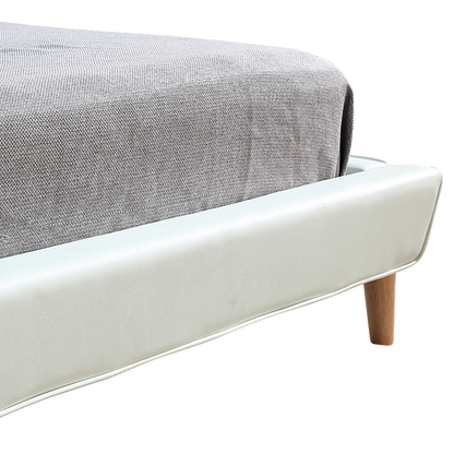 Queen PU Leather Deluxe Bed Frame White V63-819183