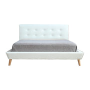 Queen PU Leather Deluxe Bed Frame White V63-819183