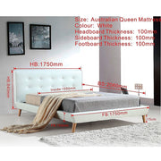 Queen PU Leather Deluxe Bed Frame White V63-819183