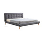 King Linen Fabric Deluxe Bed Frame Grey V63-819193