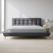 King Linen Fabric Deluxe Bed Frame Grey V63-819193