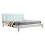 King PU Leather Deluxe Bed Frame White
