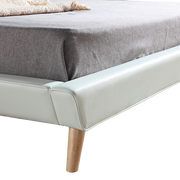 King PU Leather Deluxe Bed Frame White