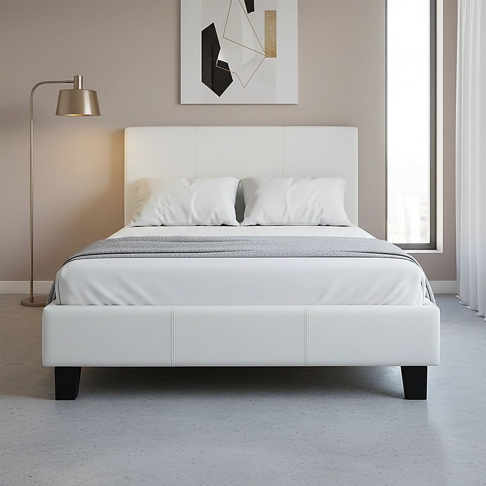 King Single PU Leather Bed Frame White V63-819213