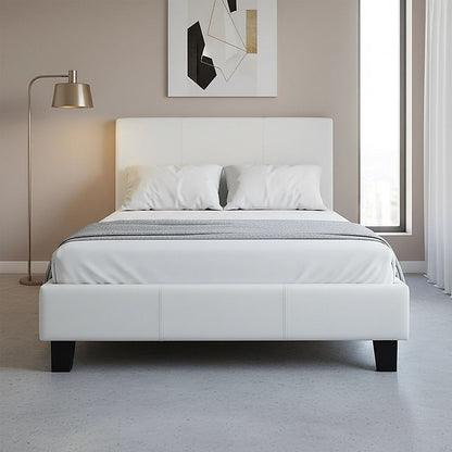 King Single PU Leather Bed Frame White V63-819213