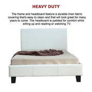 King Single PU Leather Bed Frame White V63-819213