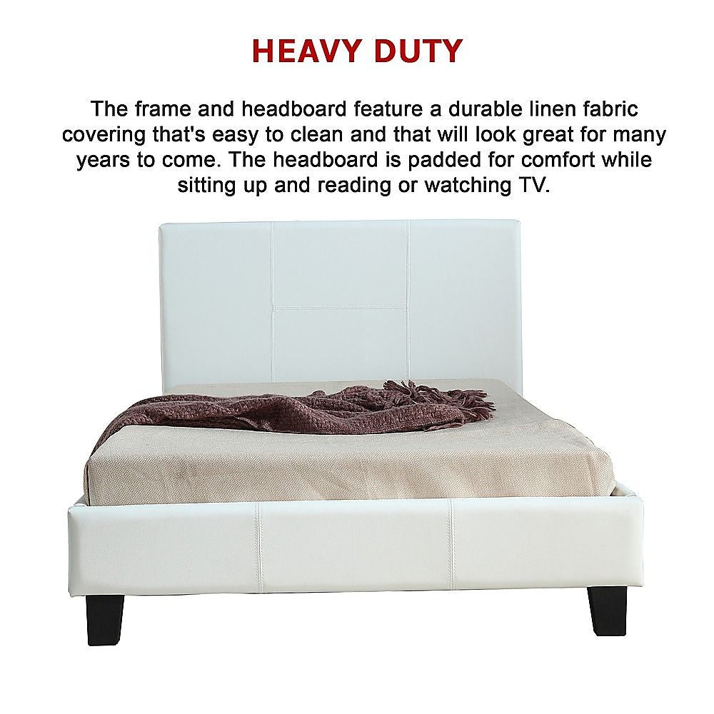 King Single PU Leather Bed Frame White V63-819213