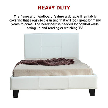 King Single PU Leather Bed Frame White V63-819213