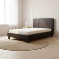 King Single PU Leather Bed Frame Brown V63-819223