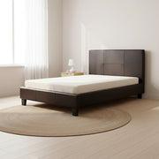 King Single PU Leather Bed Frame Brown V63-819223