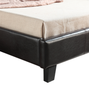 King Single PU Leather Bed Frame Brown V63-819223