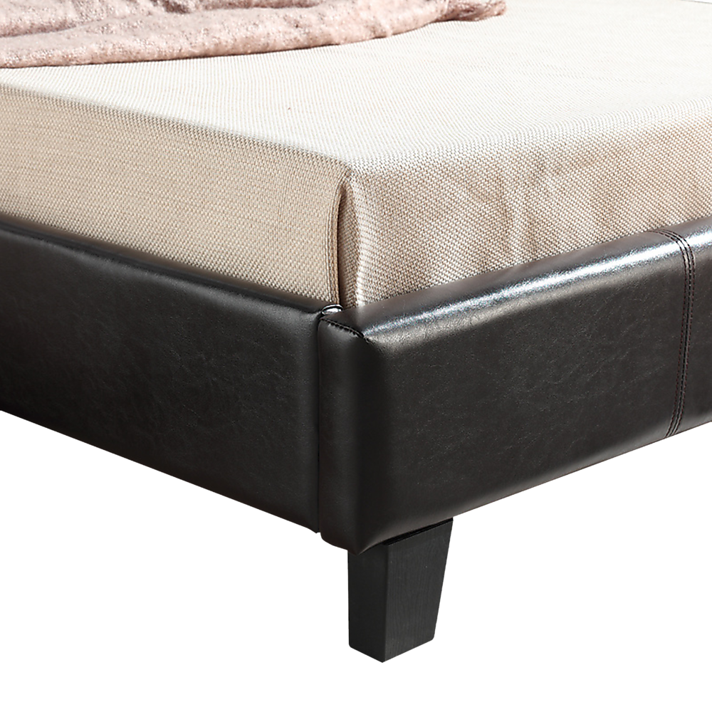 King Single PU Leather Bed Frame Brown V63-819223