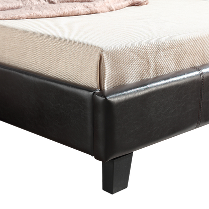 King Single PU Leather Bed Frame Brown V63-819223