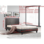 King Single PU Leather Bed Frame Brown V63-819223