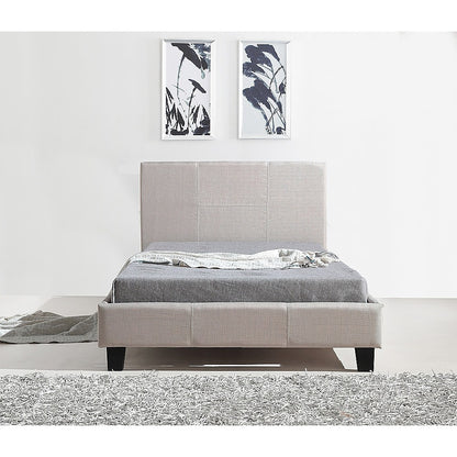 King Single Linen Fabric Bed Frame Beige V63-819233