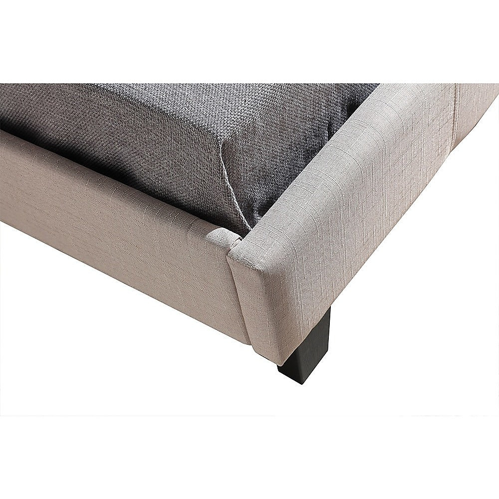 King Single Linen Fabric Bed Frame Beige V63-819233