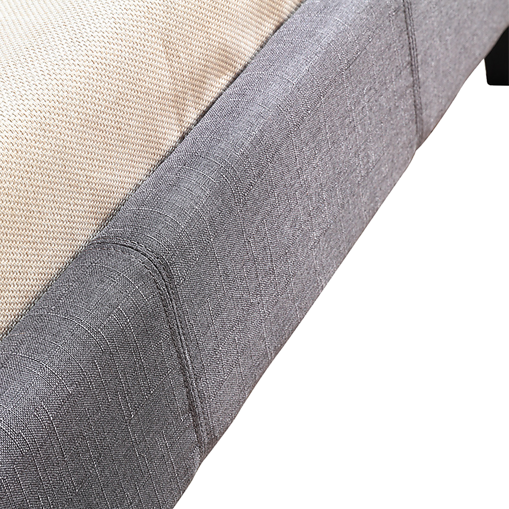 King Single Linen Fabric Bed Frame Grey V63-819243