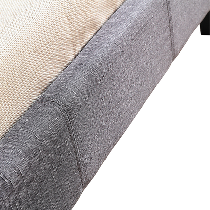 King Single Linen Fabric Bed Frame Grey V63-819243