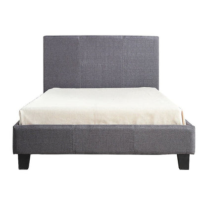 King Single Linen Fabric Bed Frame Grey V63-819243
