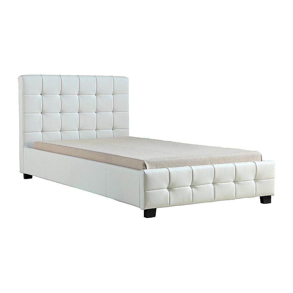 King Single PU Leather Deluxe Bed Frame White V63-819253