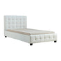 King Single PU Leather Deluxe Bed Frame White V63-819253