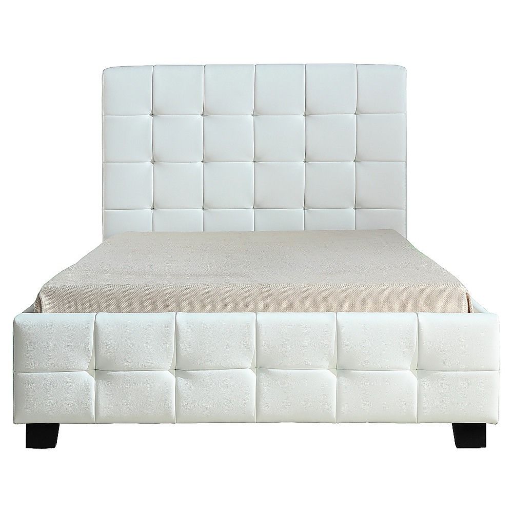King Single PU Leather Deluxe Bed Frame White V63-819253