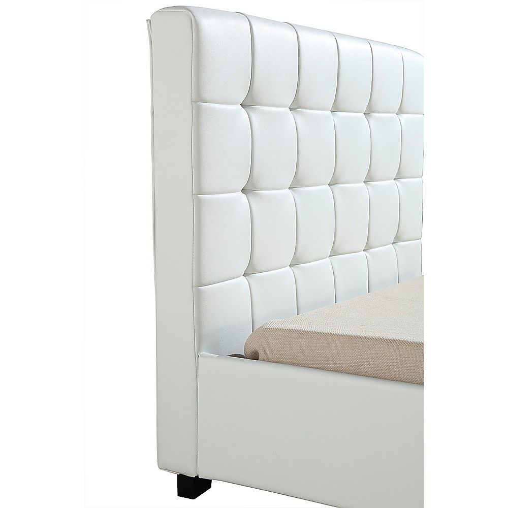 King Single PU Leather Deluxe Bed Frame White V63-819253