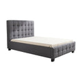 King Single Linen Fabric Deluxe Bed Frame Grey V63-819263