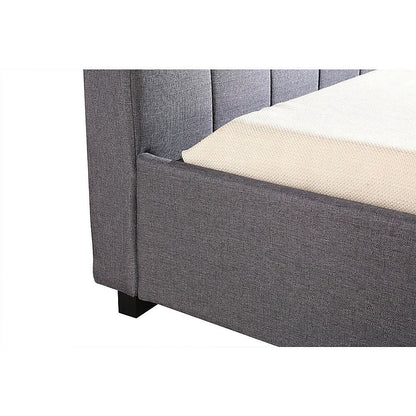 King Single Linen Fabric Deluxe Bed Frame Grey V63-819263