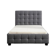King Single Linen Fabric Deluxe Bed Frame Grey V63-819263